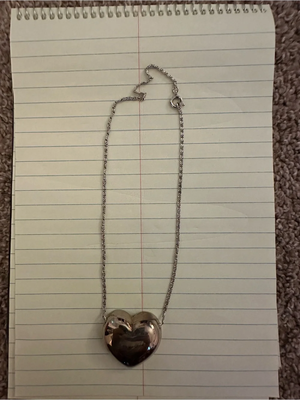 Silver Heart Pendant Necklace - Women's Jewelry